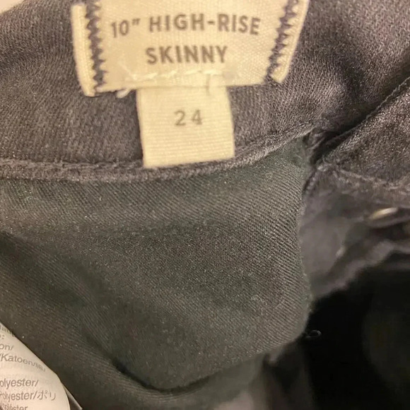 Madewell 10” High Rise Skinny Black size 24 - Picture 7 of 9
